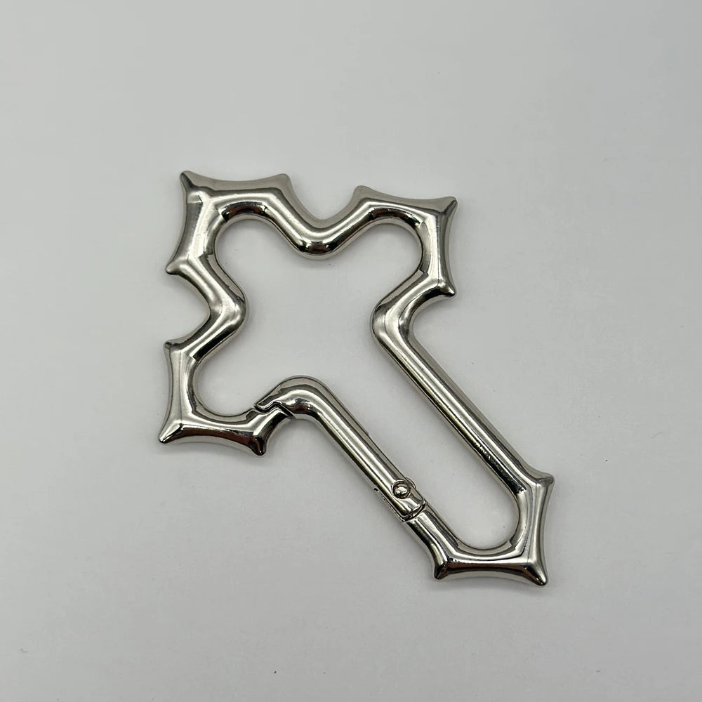 Y2K Cross Carabiner Keychain Religious Grunge Crucifix