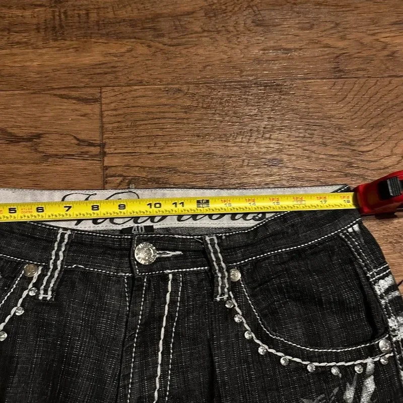 Y2K Jorts embroidered with gemstones