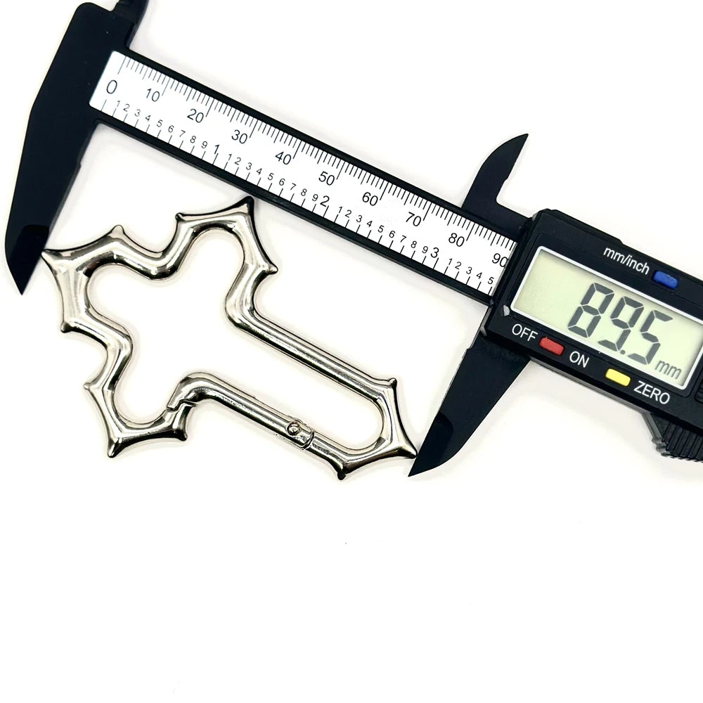 Y2K Cross Carabiner Keychain Religious Grunge Crucifix