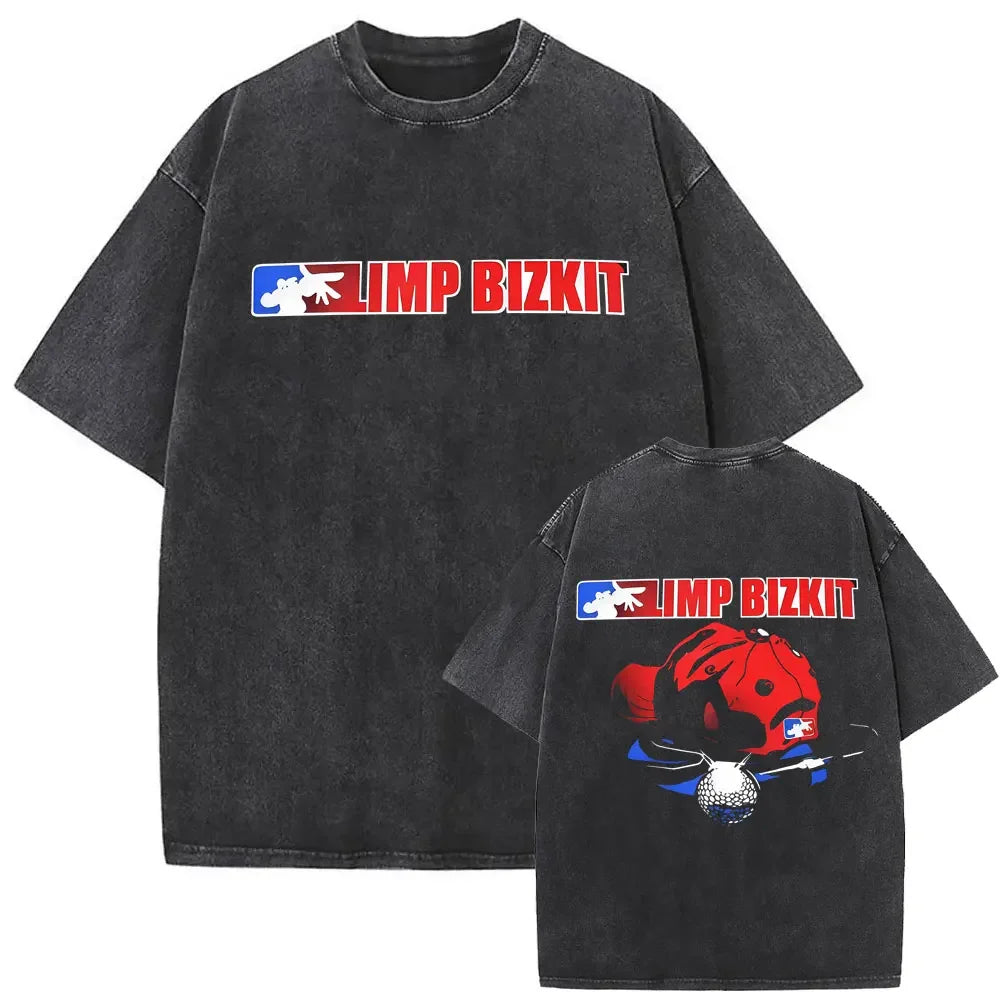 Y2k Tshirt Men Clothing Washed Vintage Rock Bands Tee