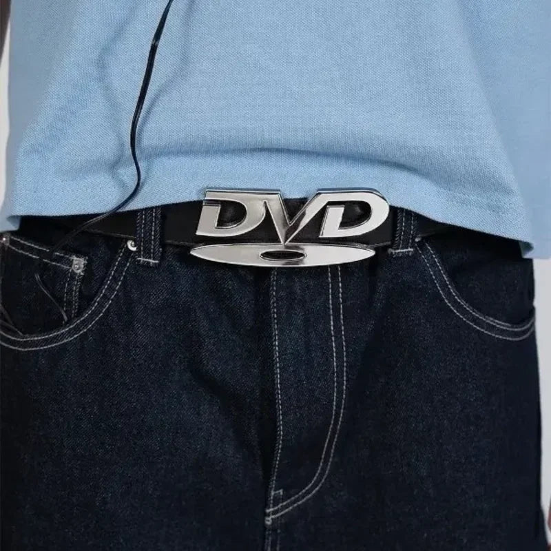 Y2K Retro DVD Belt Buckle for Women