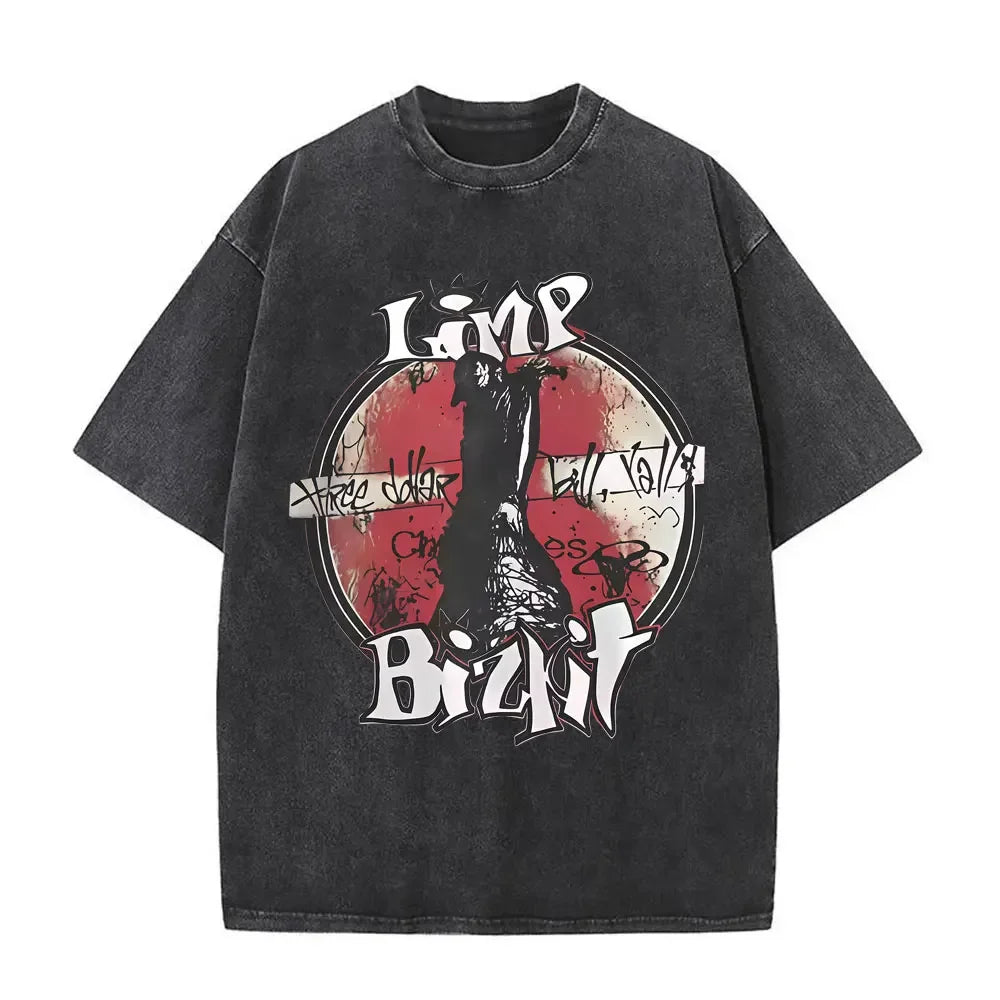 Y2k Tshirt Men Clothing Washed Vintage Rock Bands Tee