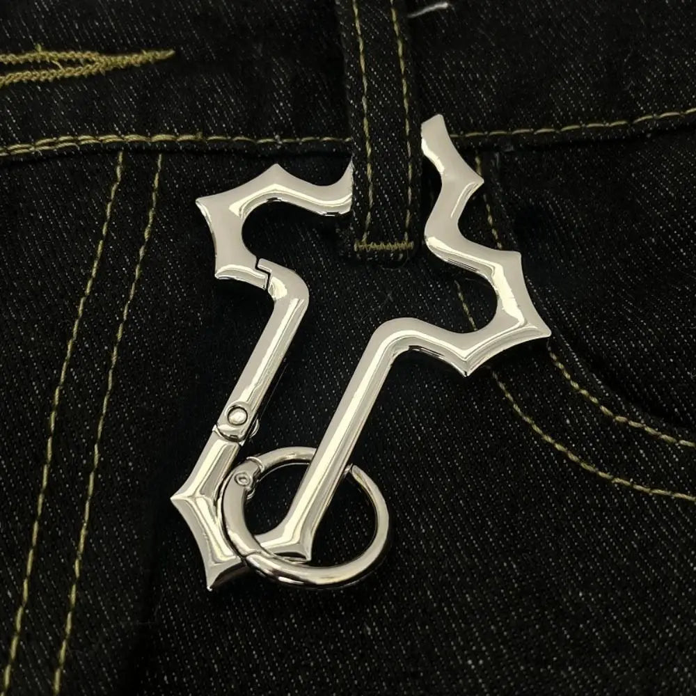Y2K Style Zinc Cross Carabiner